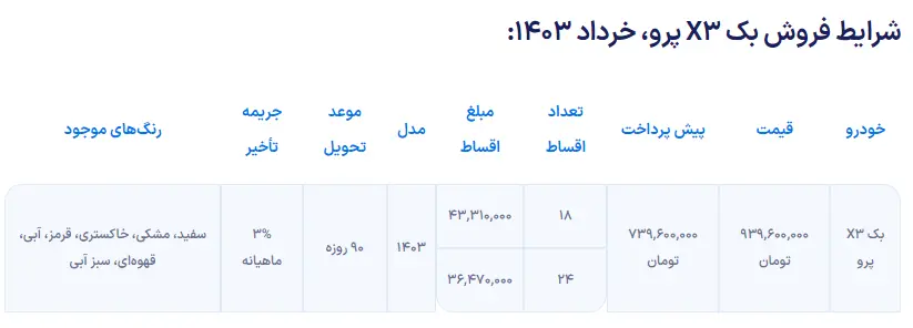 بک ایکس 3 پرو