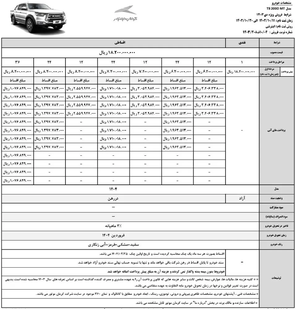  پیکاپ T۸ 