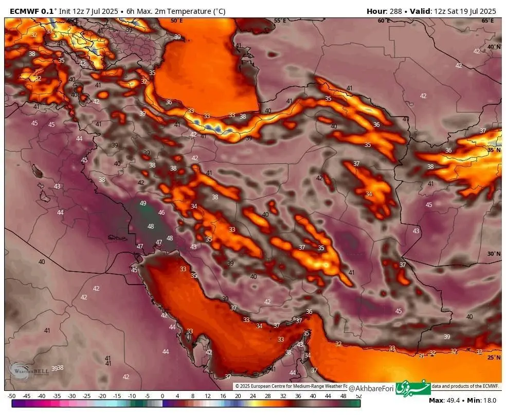 گرما شدید تابستانی برای اواخر هفته آینده!