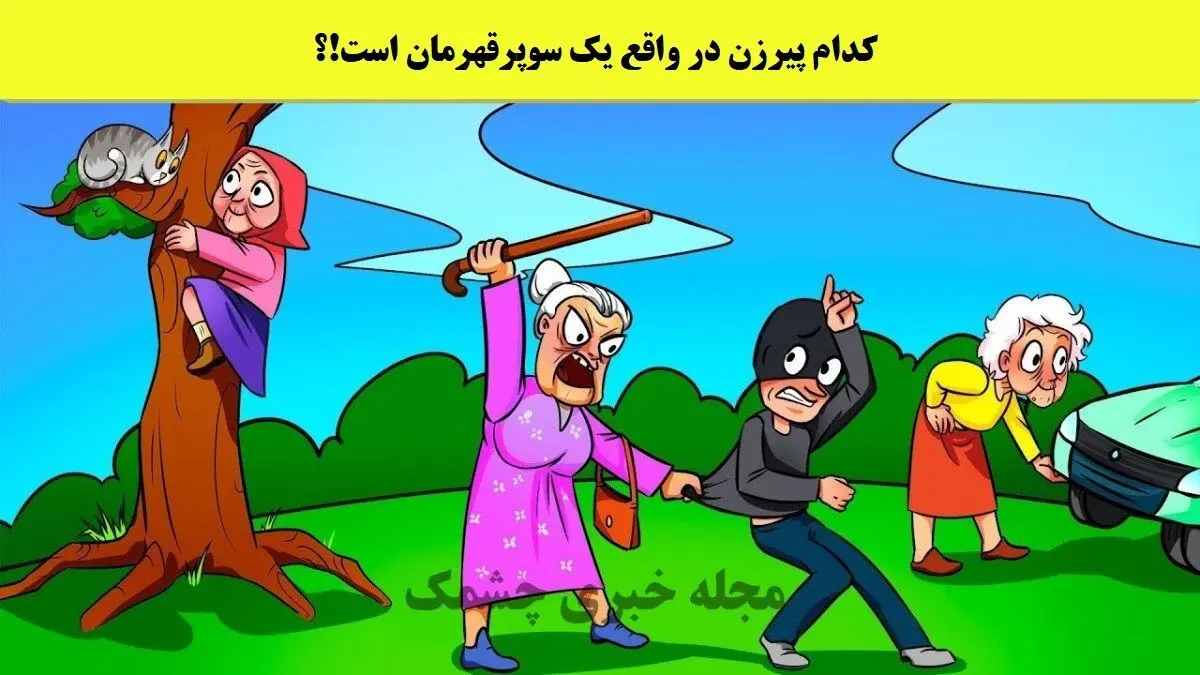 تست هوش | پیرزن با نیروی سوپر قهرمانی رو زیر 5 ثانیه پیدا کنید
