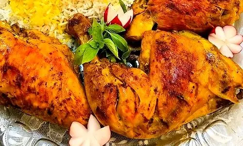 تهیه مرغ سرخ کرده زعفرانی به روش رستورانی