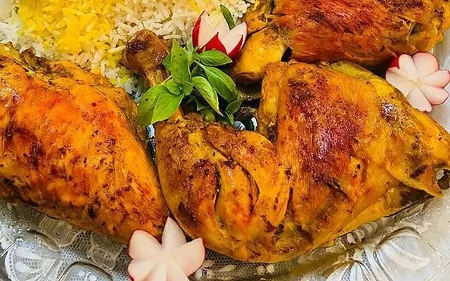 تهیه مرغ سرخ کرده زعفرانی به روش رستورانی