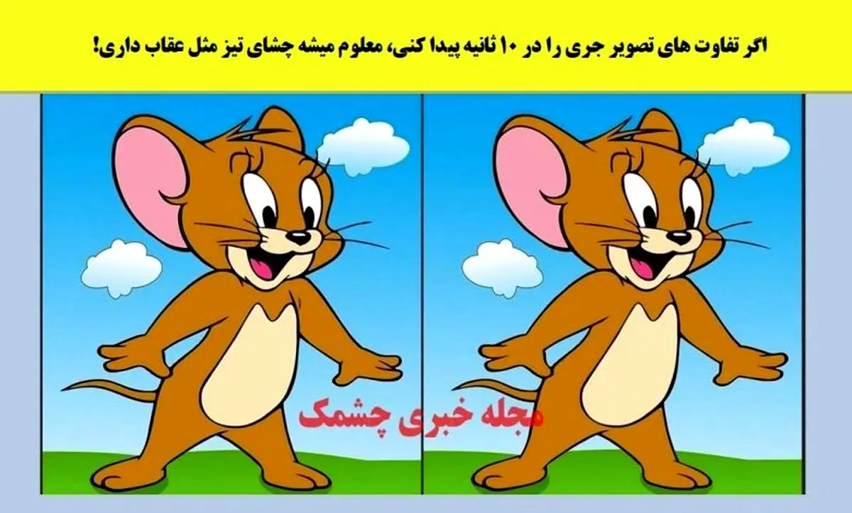 تست هوش | زیر ۱۰ ثانیه تفاوت عکس های زیر را پیدا کنید