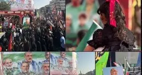 هم‌اکنون، استقبال پرشور مردم از پیکر پاک شهدای اقتدار ایران در میدان انقلاب تهران +عکس