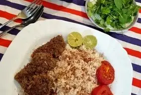 طرز تهیه کته سماقی با کباب تابه ای مخصوص | این غذا مزه بهشت میده !