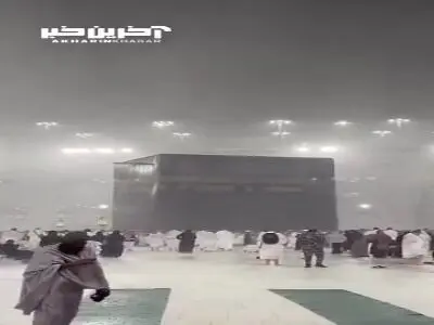 بارش باران در مکه+ویدئو