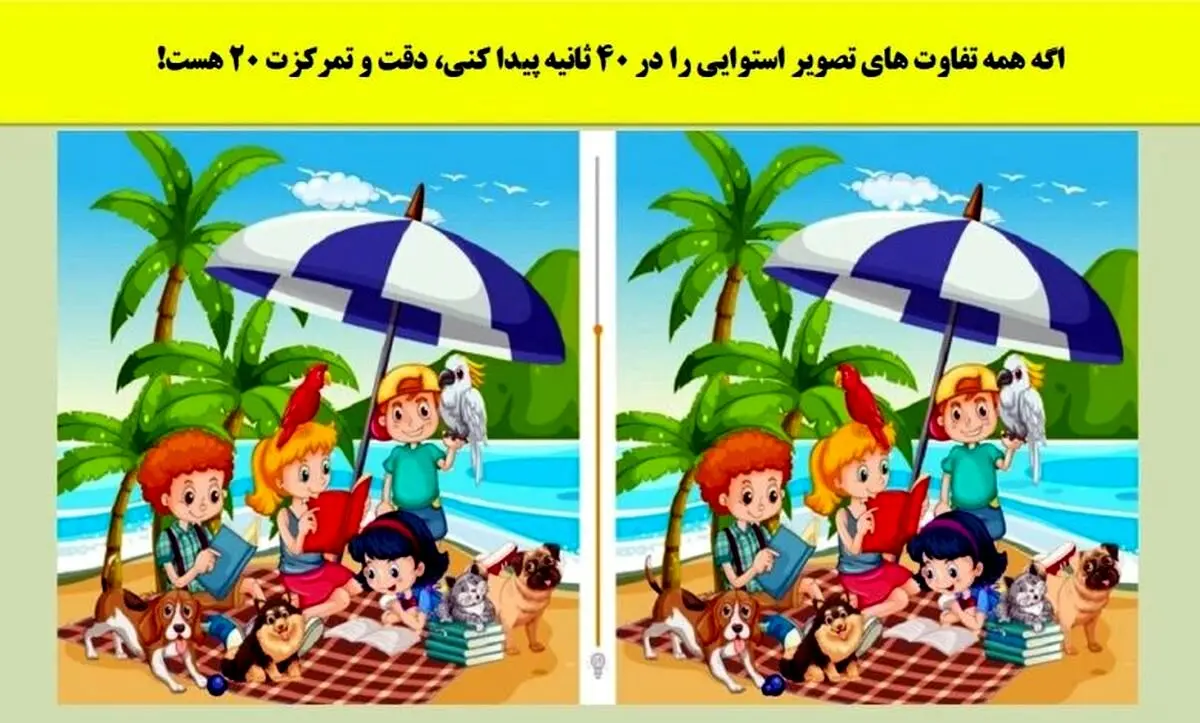 تست هوش | اگه فکر میکنی خیلی ریزبینی 20 تفاوت تصویر را پیدا کنید
