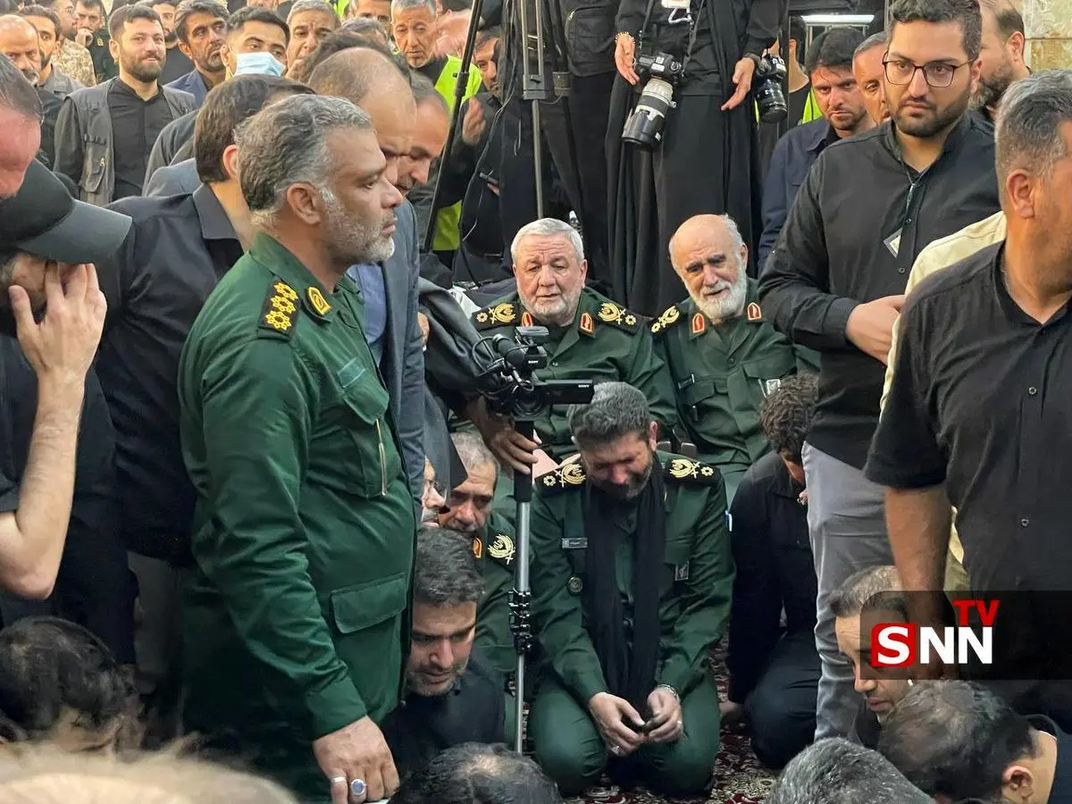 حضور حسن زاده فرمانده سپاه تهران در مراسم  تشییع سپهبد شهید سلامی