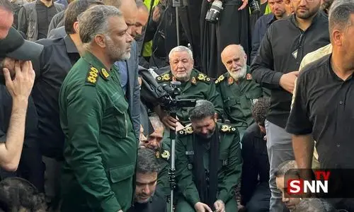 حضور حسن زاده فرمانده سپاه تهران در مراسم  تشییع سپهبد شهید سلامی