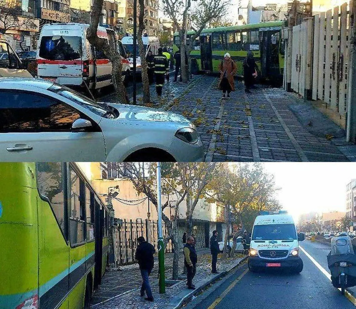 تصویری از تصادف بامداد امروز در خیابان جمهوری تهران