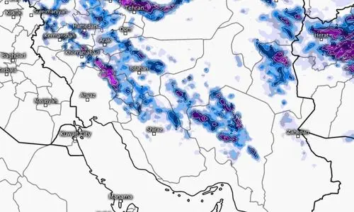 تصویر ماهواره‌ای از پوشش برف ایران